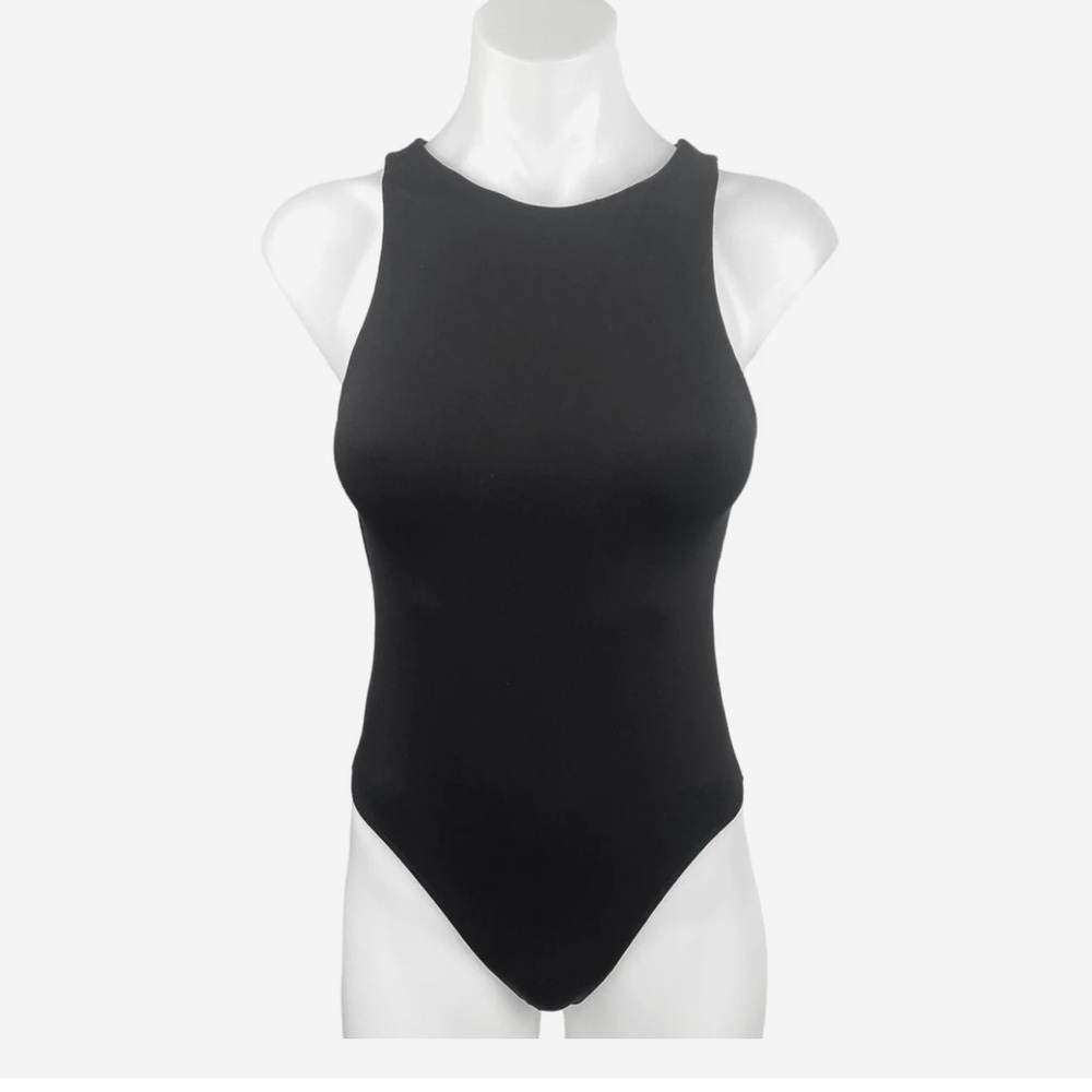 Zara Classic Black High-Neck Bodysuit